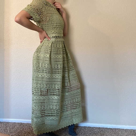 Vici Green Patterned Dress - Picture 6 of 6
